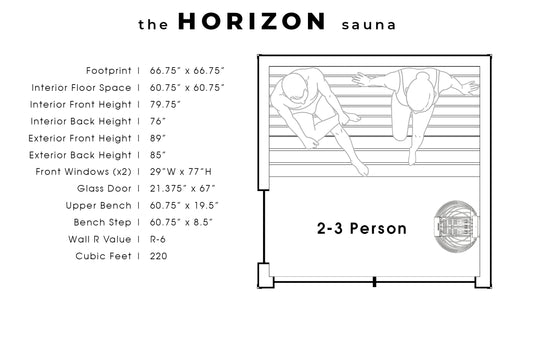 Steemd Horizon 2-3 Person Sauna