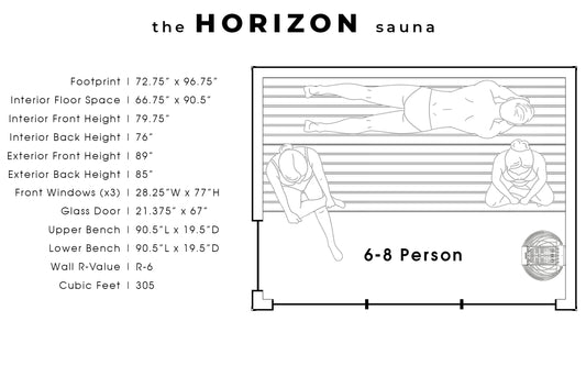 Steemd Horizon 6-8 Person Sauna