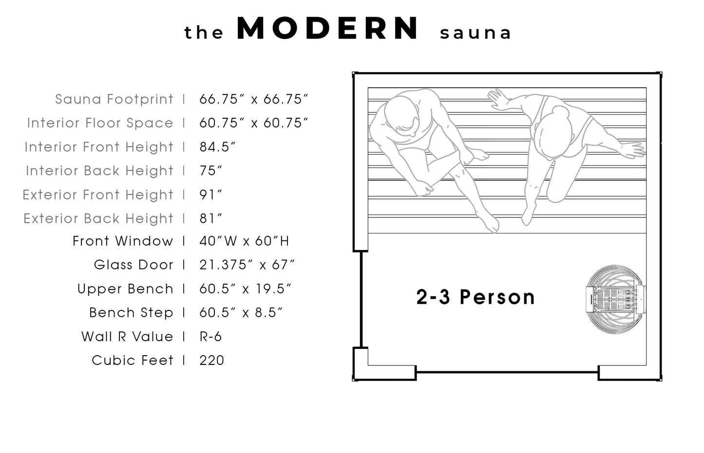 Steemd Modern 2-3 Person Sauna