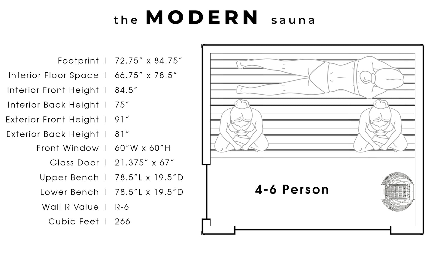 Steemd Modern 4-6 Person Sauna