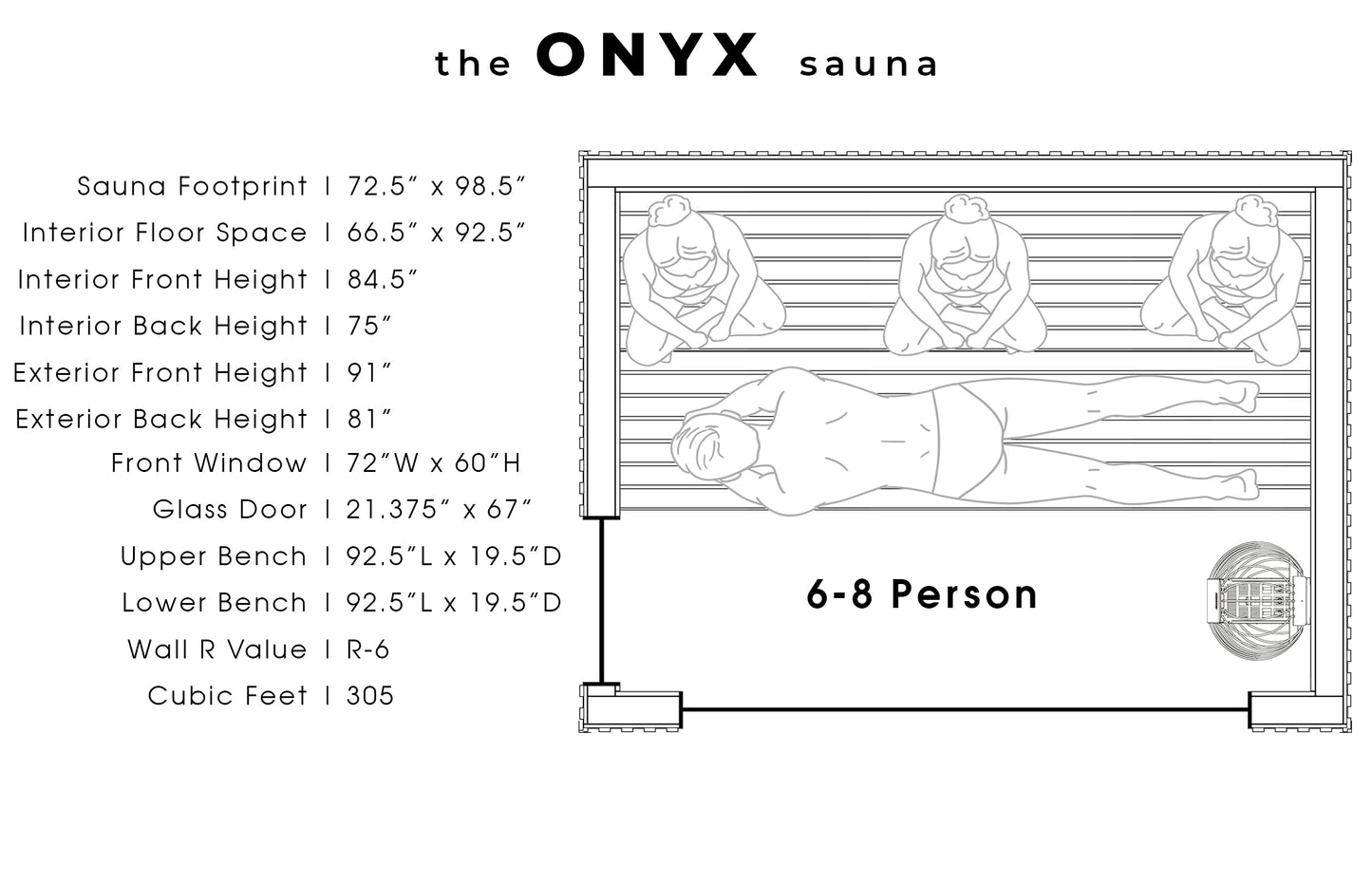 Steemd Onyx 6-8 Person Sauna