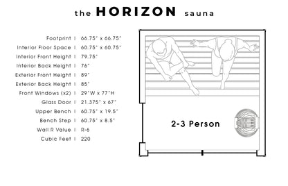 Steemd Horizon 2-3 Person Sauna