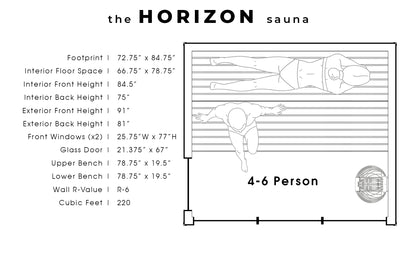 Steemd Horizon 4-6 Person Sauna
