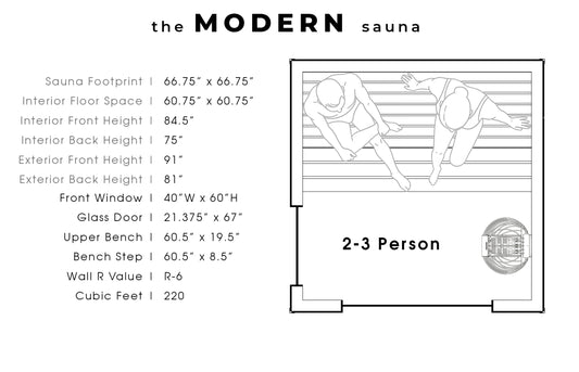 Steemd Modern 2-3 Person Sauna
