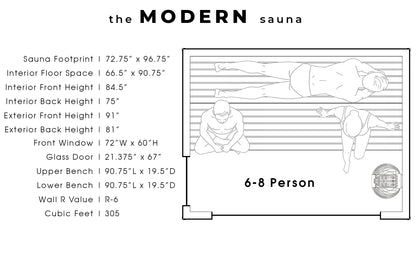 Steemd Modern 6-8 Person Sauna
