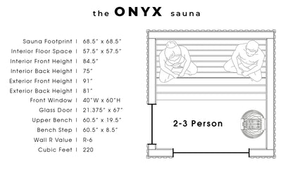 Steemd Onyx 2-3 Person Sauna