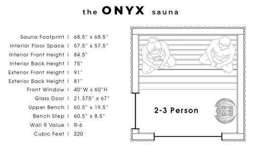 Steemd Onyx 2-3 Person Sauna
