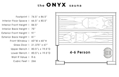 Steemd Onyx 4-6 Person Sauna